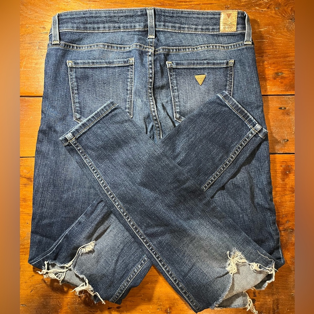 Guess Jeans Ripped Size 28 Power Skinny Low